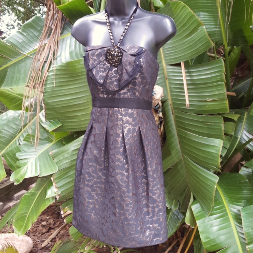 Bcbg metallic  animal print brocade halter
